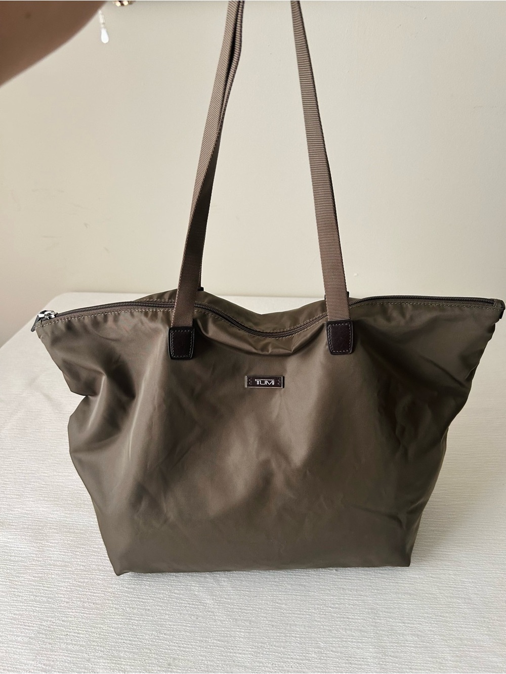 Tumi Olive Nylon Tote weekender Bag